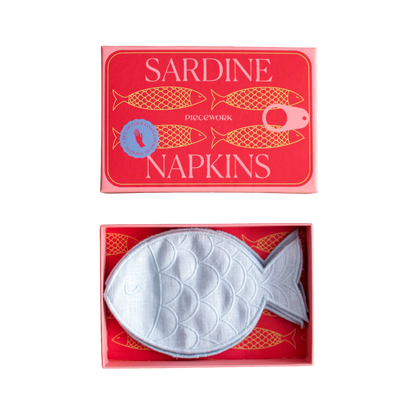 Sardine Cocktail Napkins - Set of 4