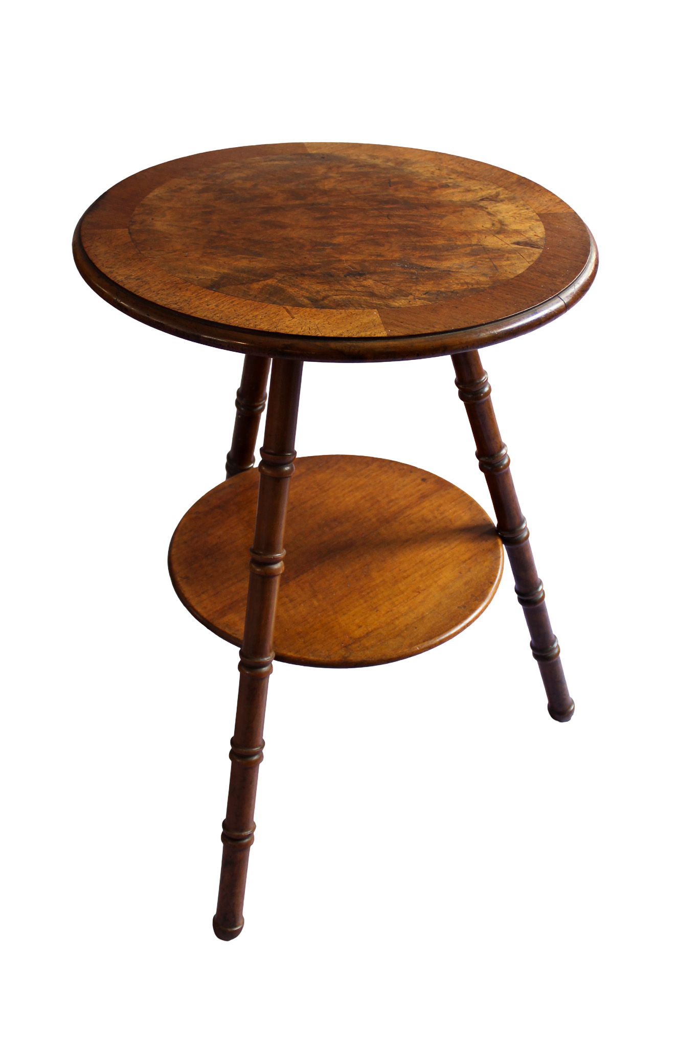 Round Wood Two Tier Side table