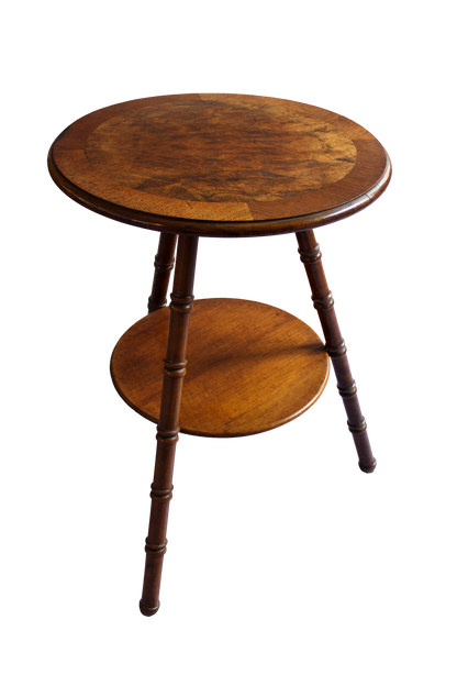 Round Wood Two Tier Side table