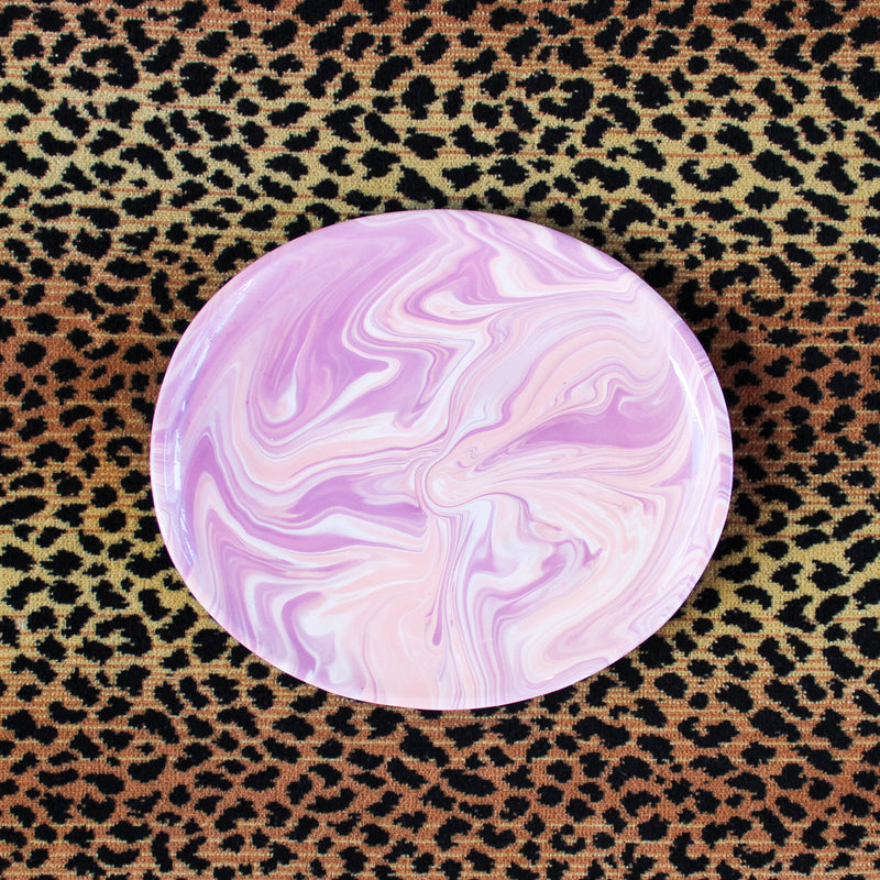 Marbled Ceramic Oval Salad Plate - Nymphe (Lilac)