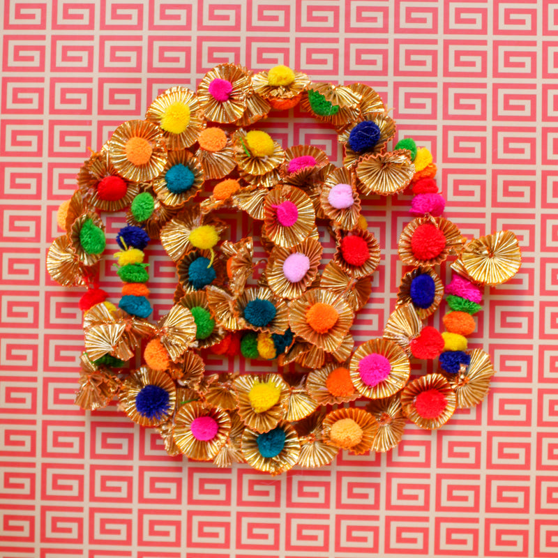 Golden Rainbow Pom Pom Garland