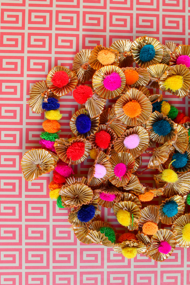 Golden Rainbow Pom Pom Garland