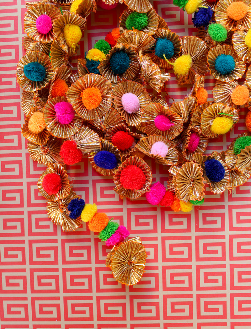 Golden Rainbow Pom Pom Garland