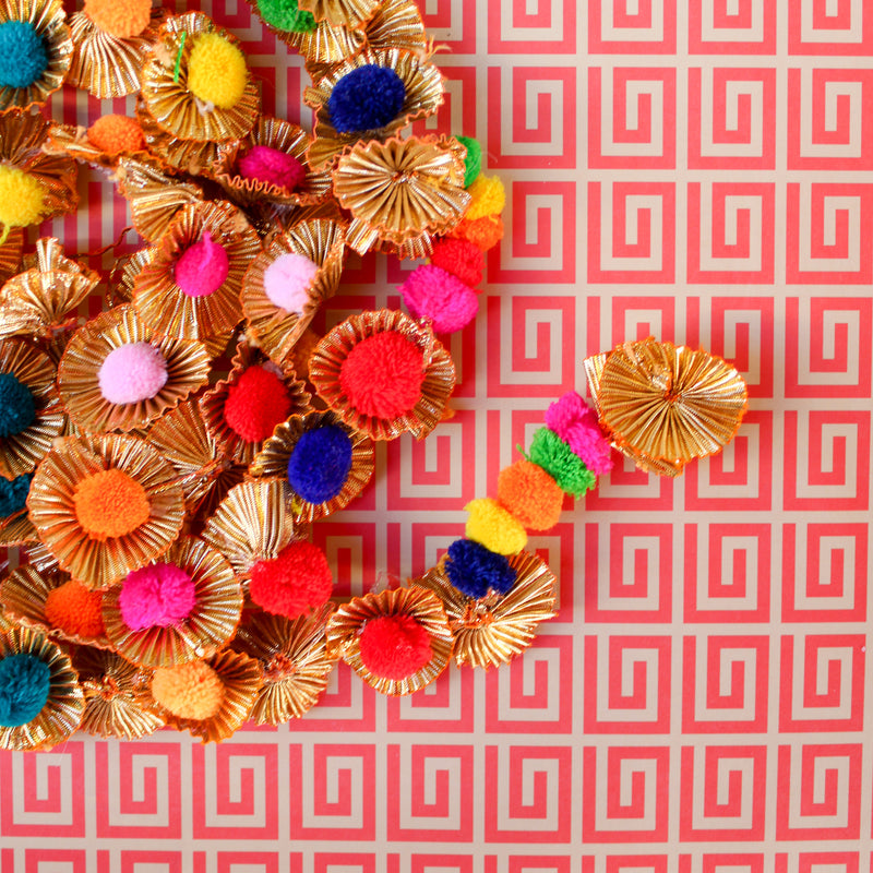 Golden Rainbow Pom Pom Garland