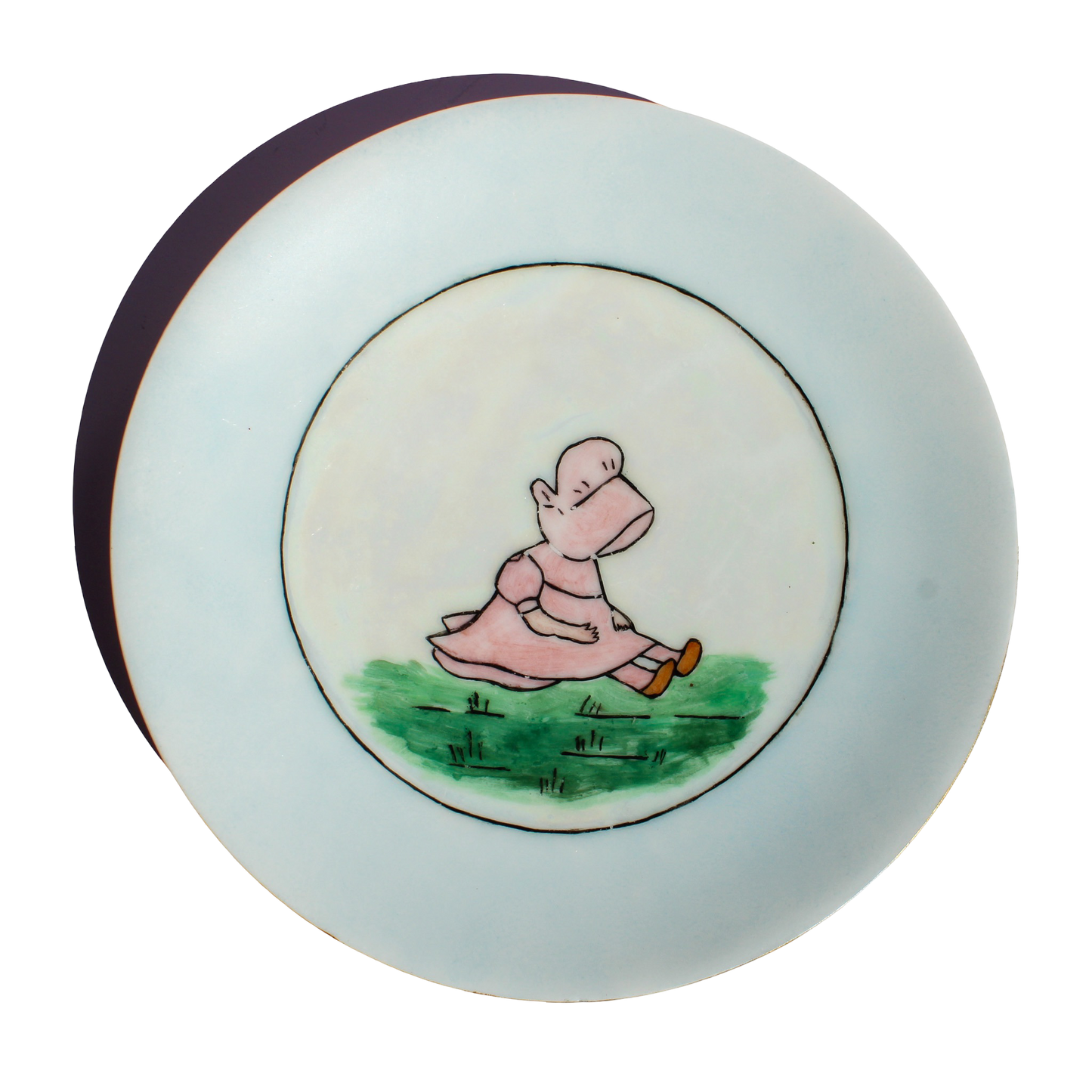 Sevres Bavaria M. Hollenbeck Hand Painted Little Girl in Bonnet Plate