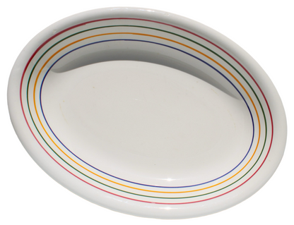 Rainbow Stripe Oval Platter