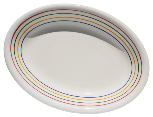 Rainbow Stripe Oval Platter