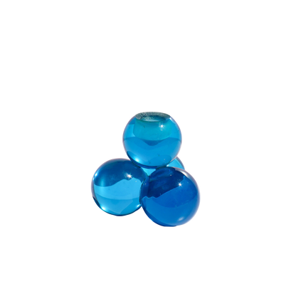 MCM Blue Acrylic Sphere Candleholders Set of 2