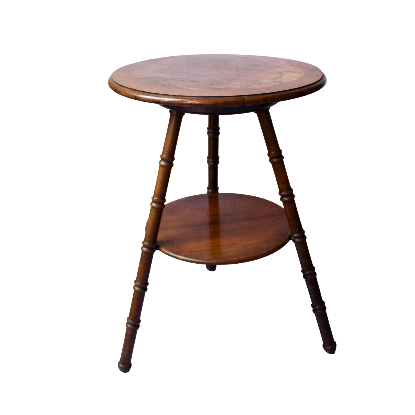 Round Wood Two Tier Side table