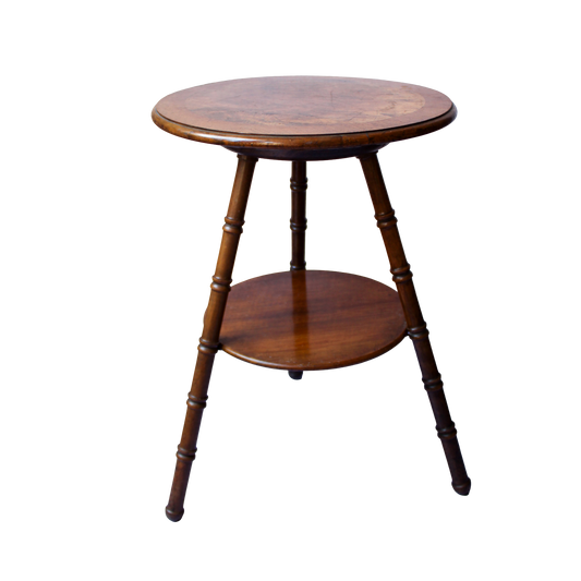 Round Wood Two Tier Side table