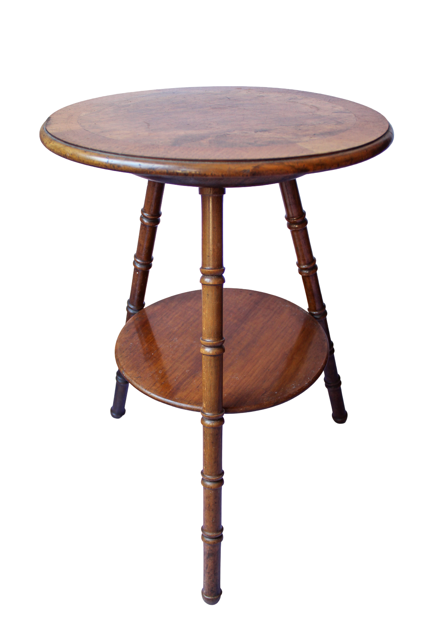 Round Wood Two Tier Side table