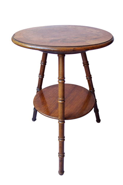 Round Wood Two Tier Side table
