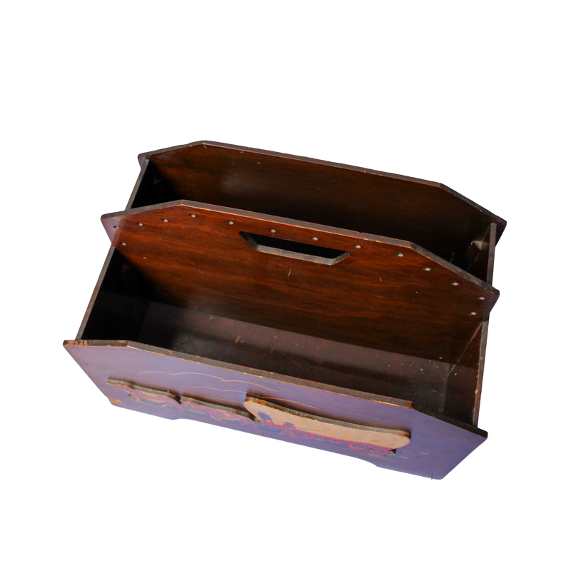 Mid Century Cowboy Covered Wagon Magazine Holder Rack