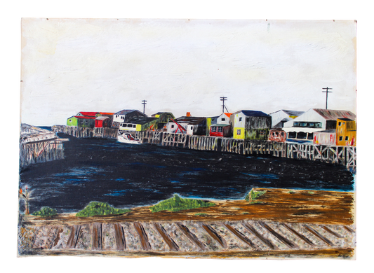 Vintage Monterey Fisherman's Wharf Painting