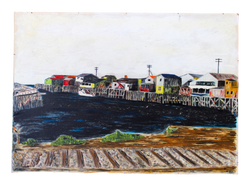 Vintage Monterey Fisherman's Wharf Painting