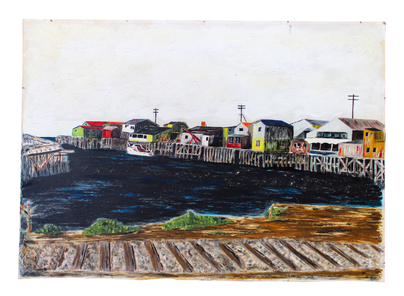 Vintage Monterey Fisherman's Wharf Painting