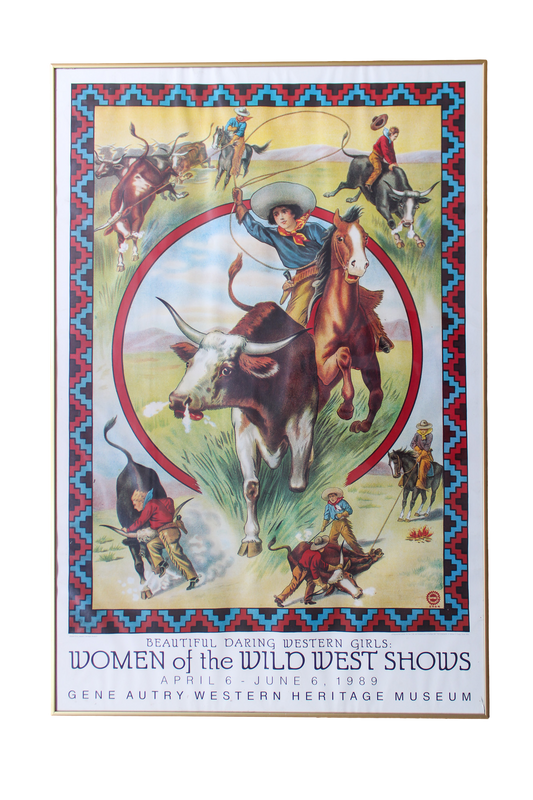 Framed Original "Women of the Wild West Shows" 1989 Poster
