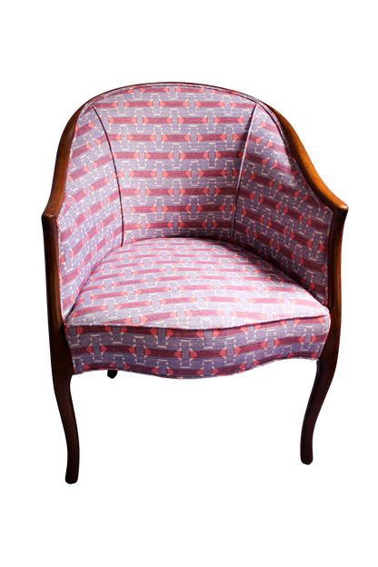 Vintage 1960s Kittinger Furniture Chair in Fermoie Sicily Fabric