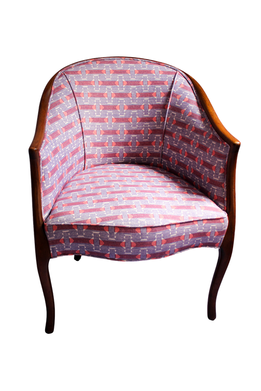 Vintage 1960s Kittinger Furniture Chair in Fermoie Sicily Fabric