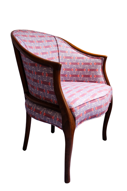 Vintage 1960s Kittinger Furniture Chair in Fermoie Sicily Fabric