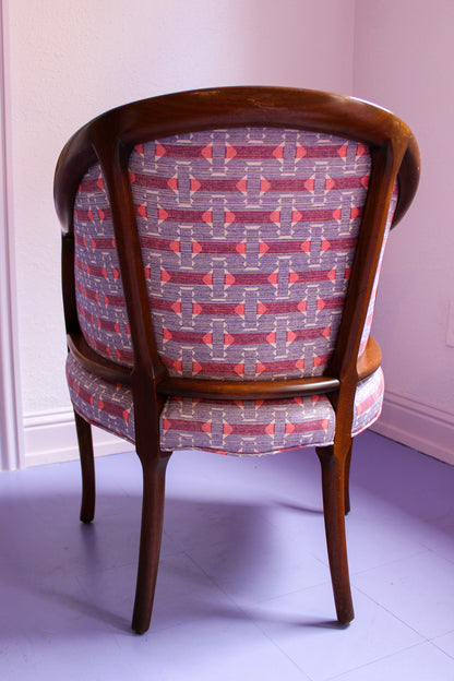 Vintage 1960s Kittinger Furniture Chair in Fermoie Sicily Fabric