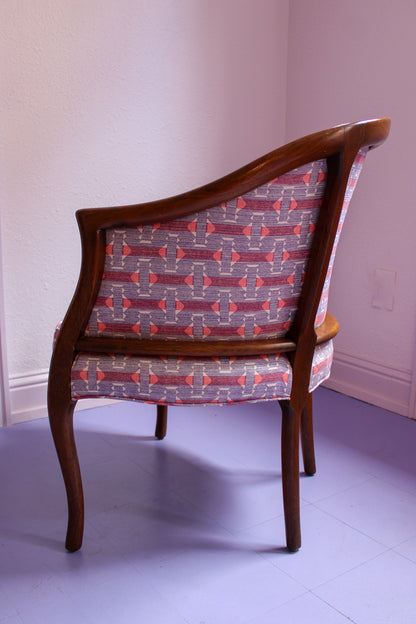 Vintage 1960s Kittinger Furniture Chair in Fermoie Sicily Fabric