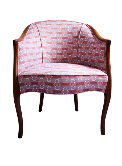 Vintage 1960s Kittinger Furniture Chair in Fermoie Sicily Fabric