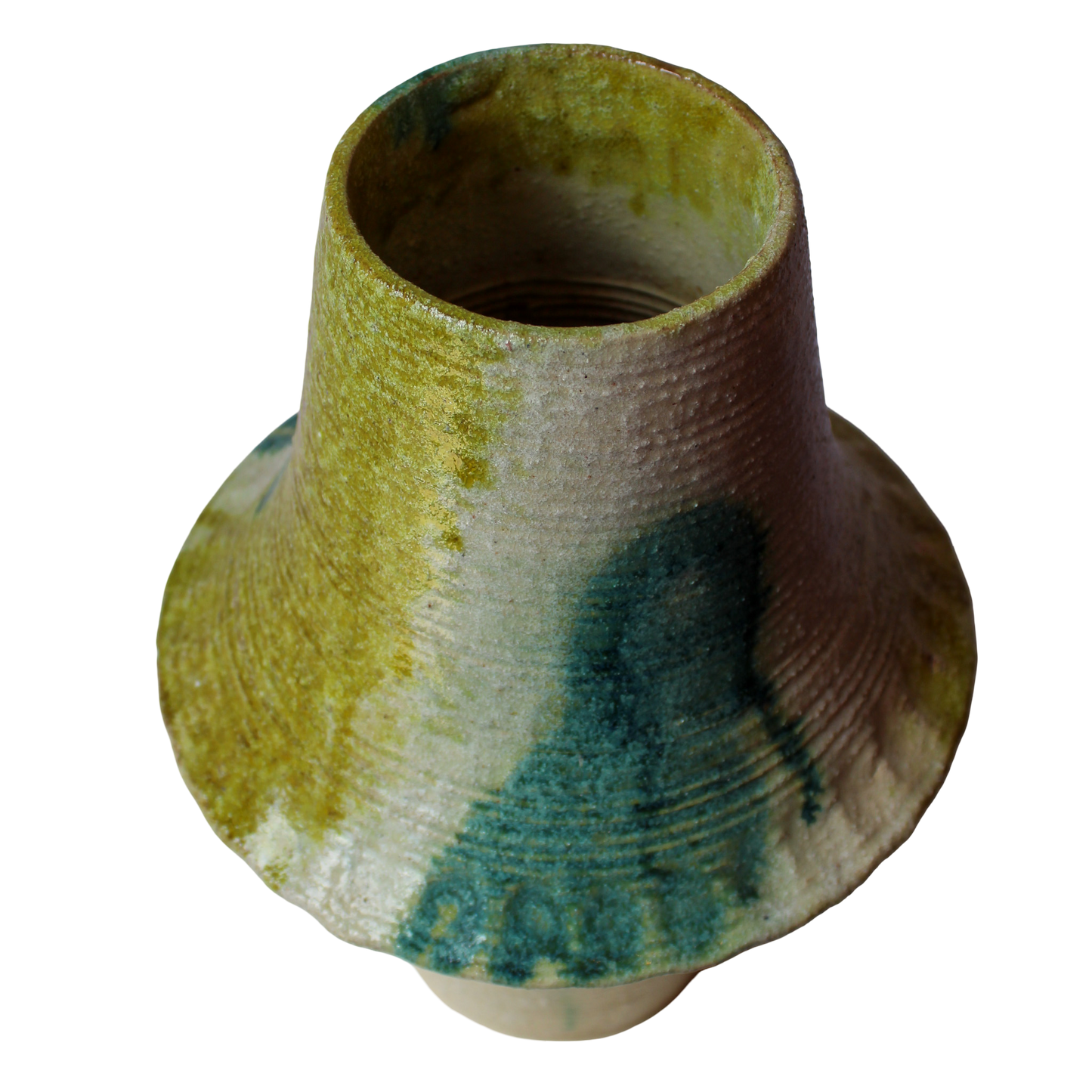 Mid Century Japanese Green Drip Pottery Vase