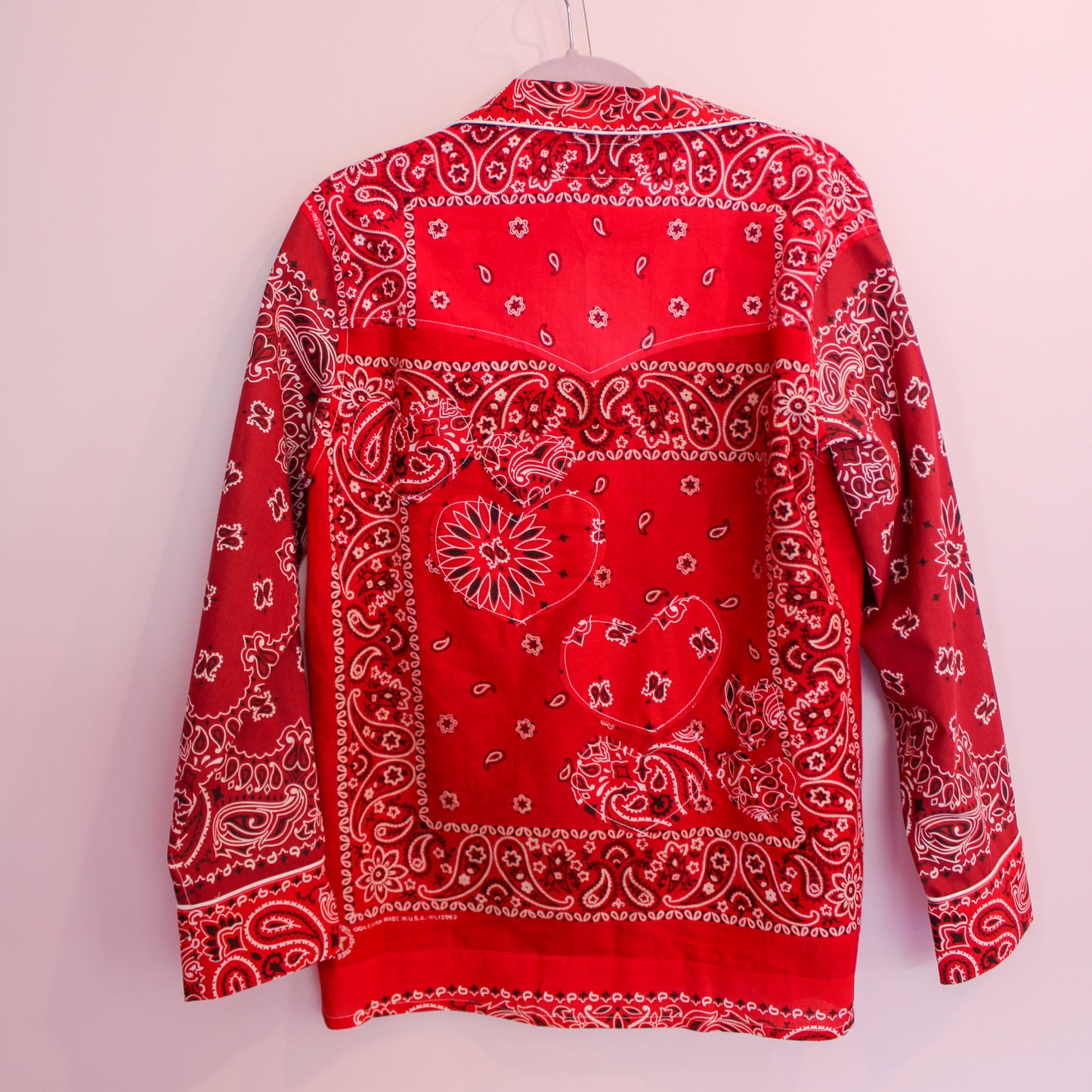 One of a Kind Patchwork Bandana Shirt - Red