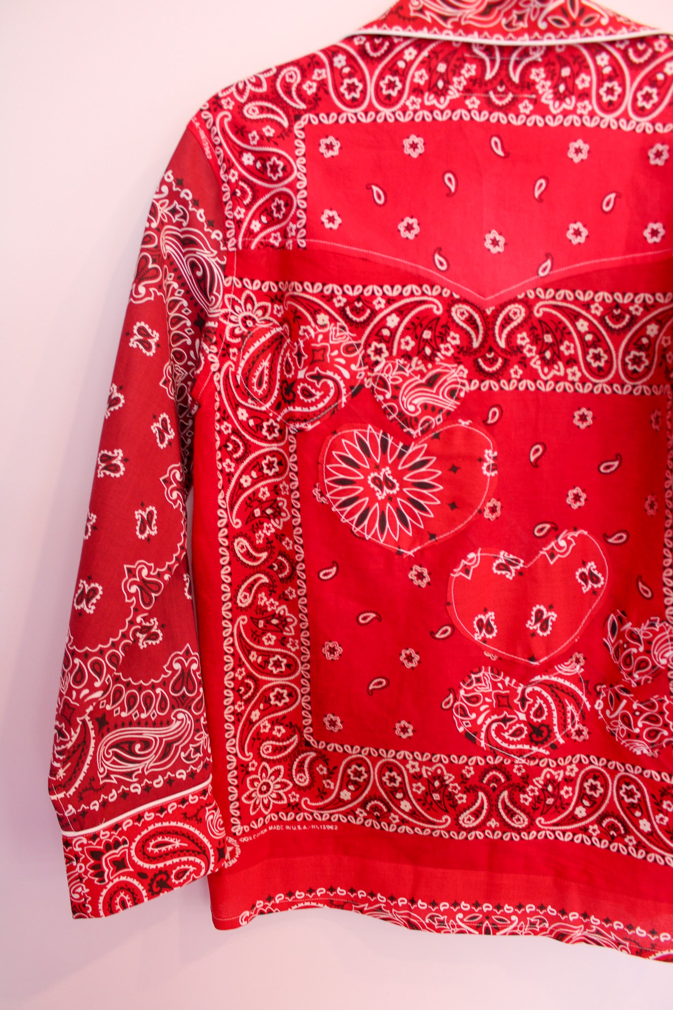 One of a Kind Patchwork Bandana Shirt - Red