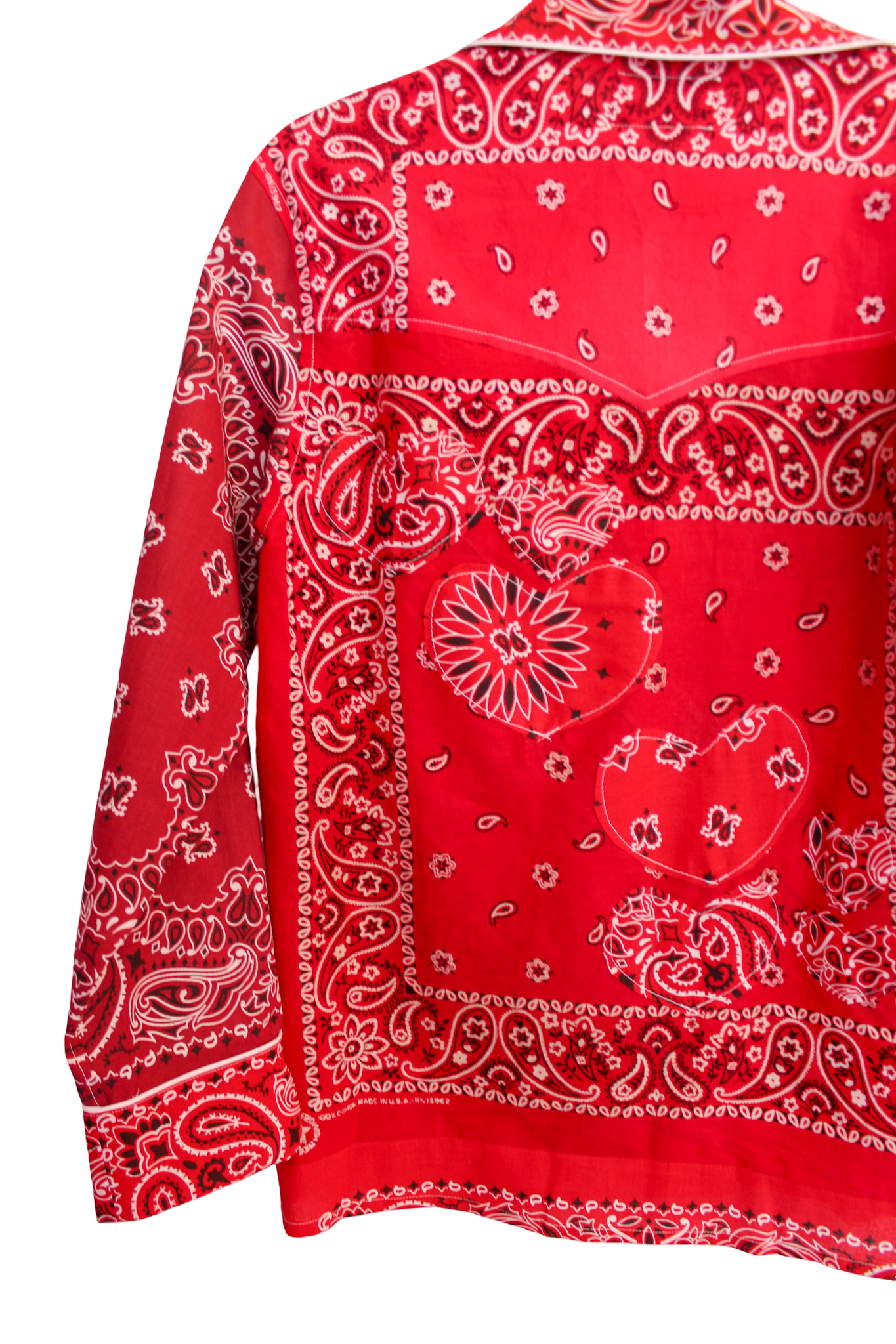 One of a Kind Patchwork Bandana Shirt - Red