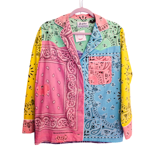 One of a Kind Patchwork Bandana Shirt - Multi