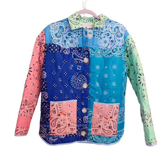 One of a Kind Quilted Bandana Jacket - Multi