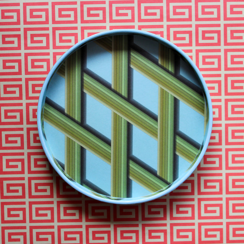 Small Trellis Work Tray - Sky Blue