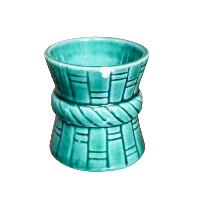 Mid-Century Aztec Calendar Bottle & 5 Shot Glasses