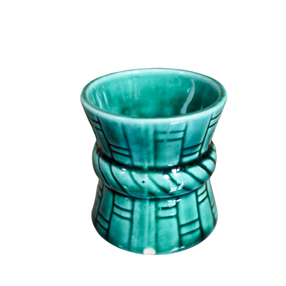 Mid-Century Aztec Calendar Bottle & 5 Shot Glasses