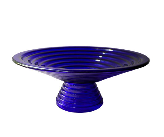 Cobalt Blue Tiered Footed Bowl
