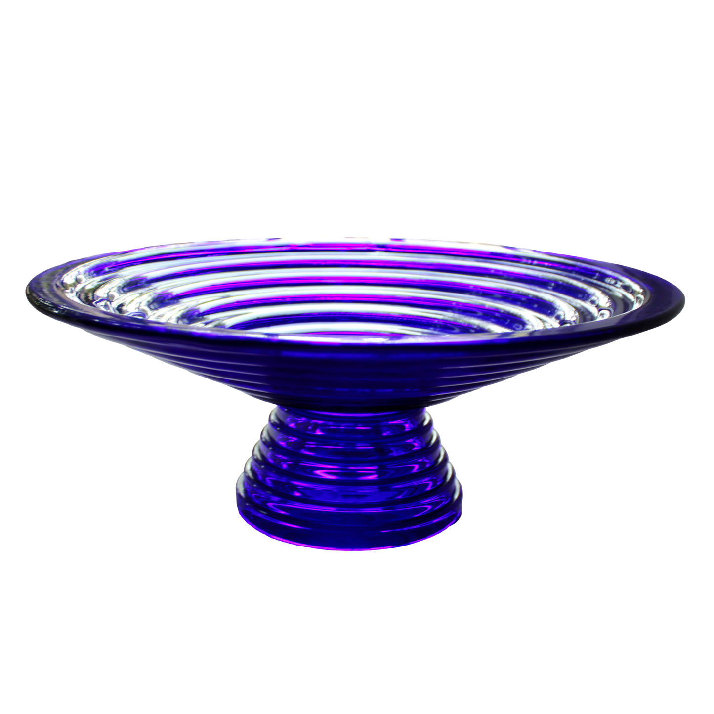 Cobalt Blue Tiered Footed Bowl