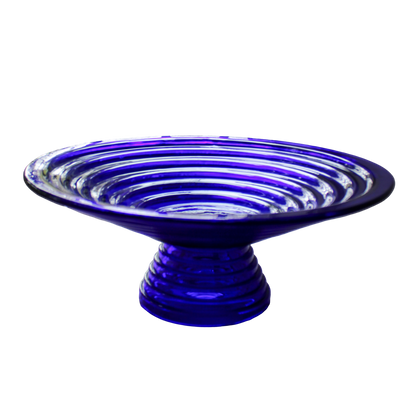 Cobalt Blue Tiered Footed Bowl