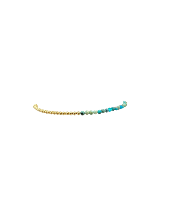 Gold Filled Ball Bracelet 2mm with Mixed Turquoise