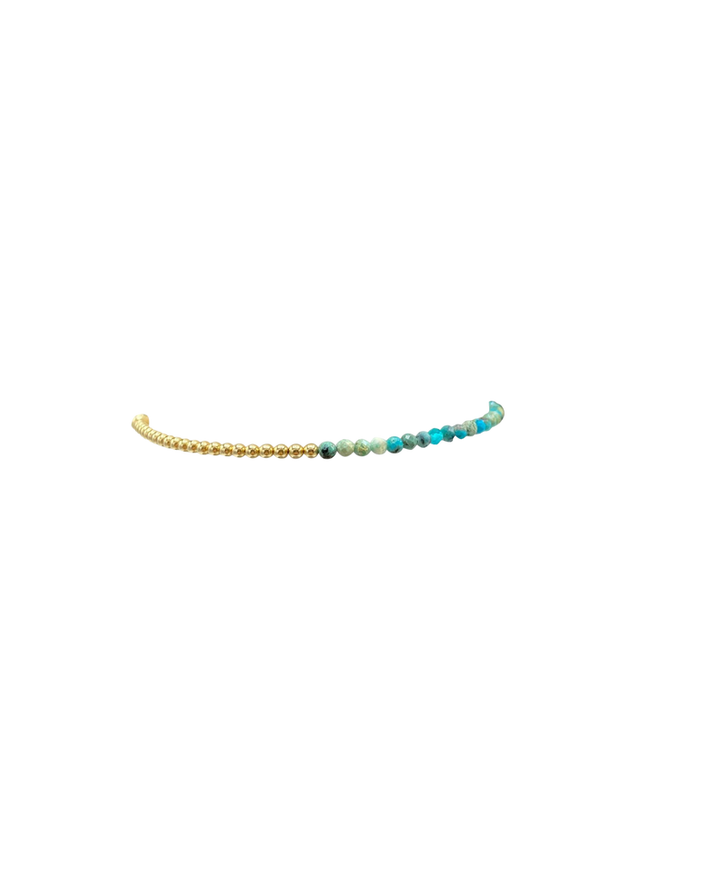 Gold Filled Ball Bracelet 2mm with Mixed Turquoise