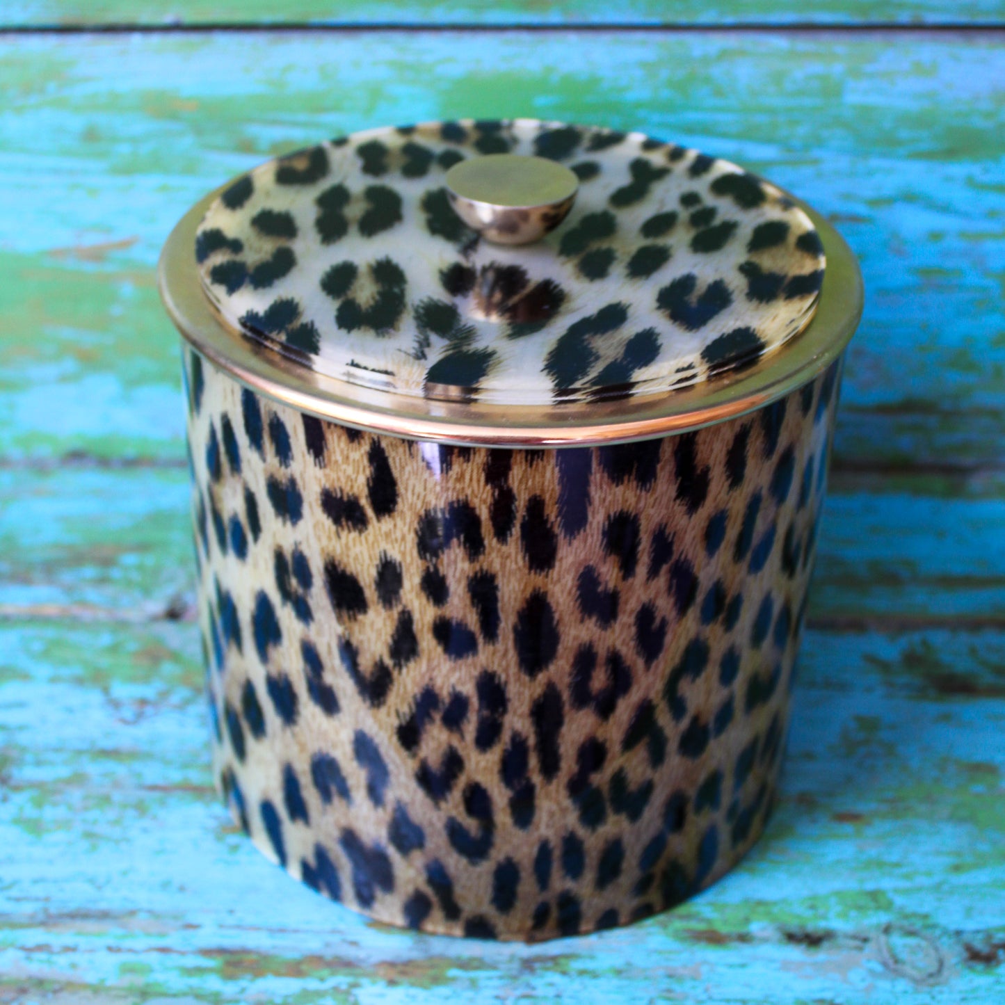 Vintage Leopard Lucite Ice Bucket