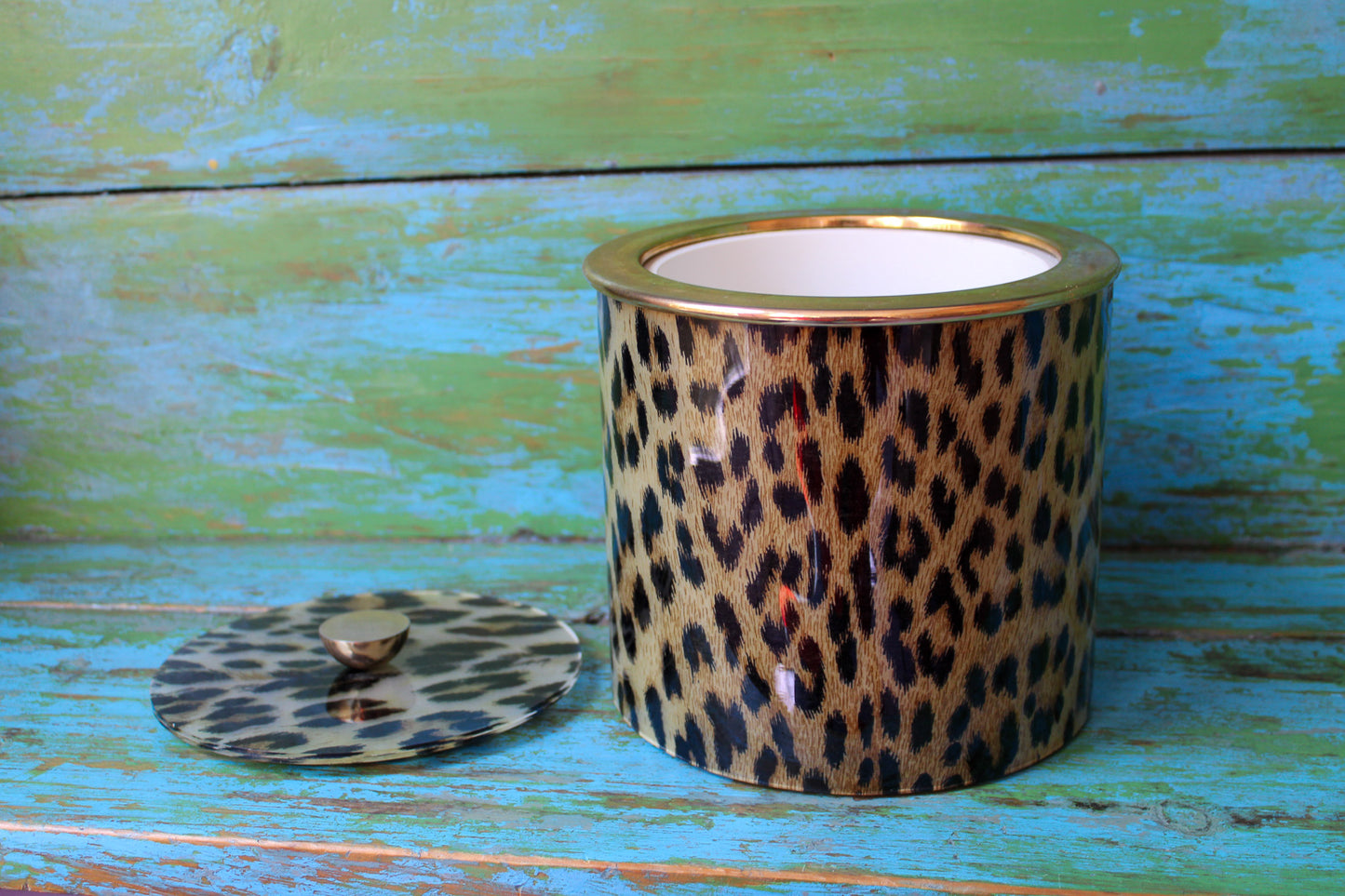Vintage Leopard Lucite Ice Bucket