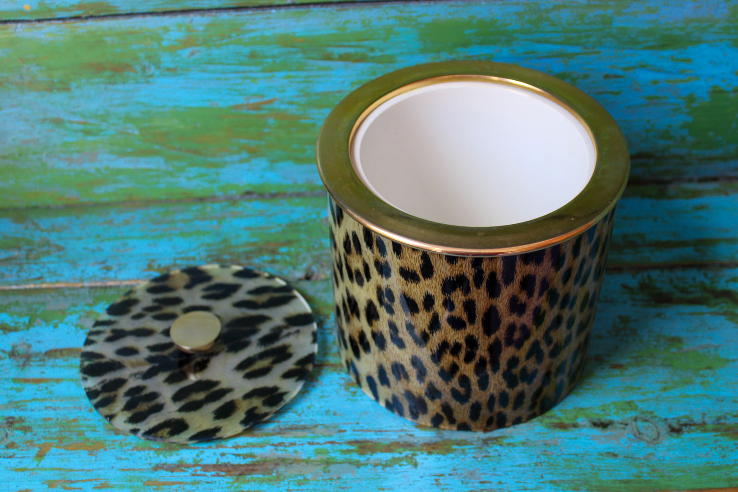 Vintage Leopard Lucite Ice Bucket