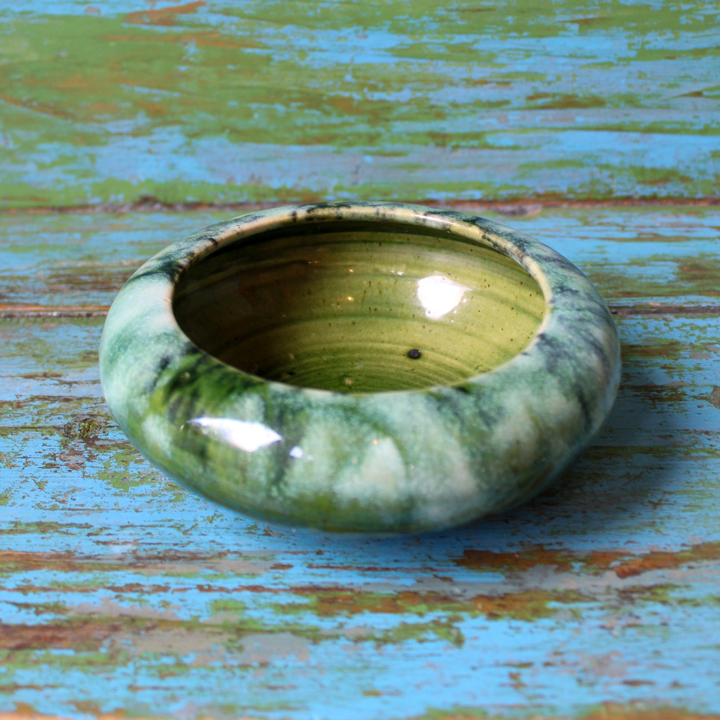 McCoy Drip Glaze Green Bowl