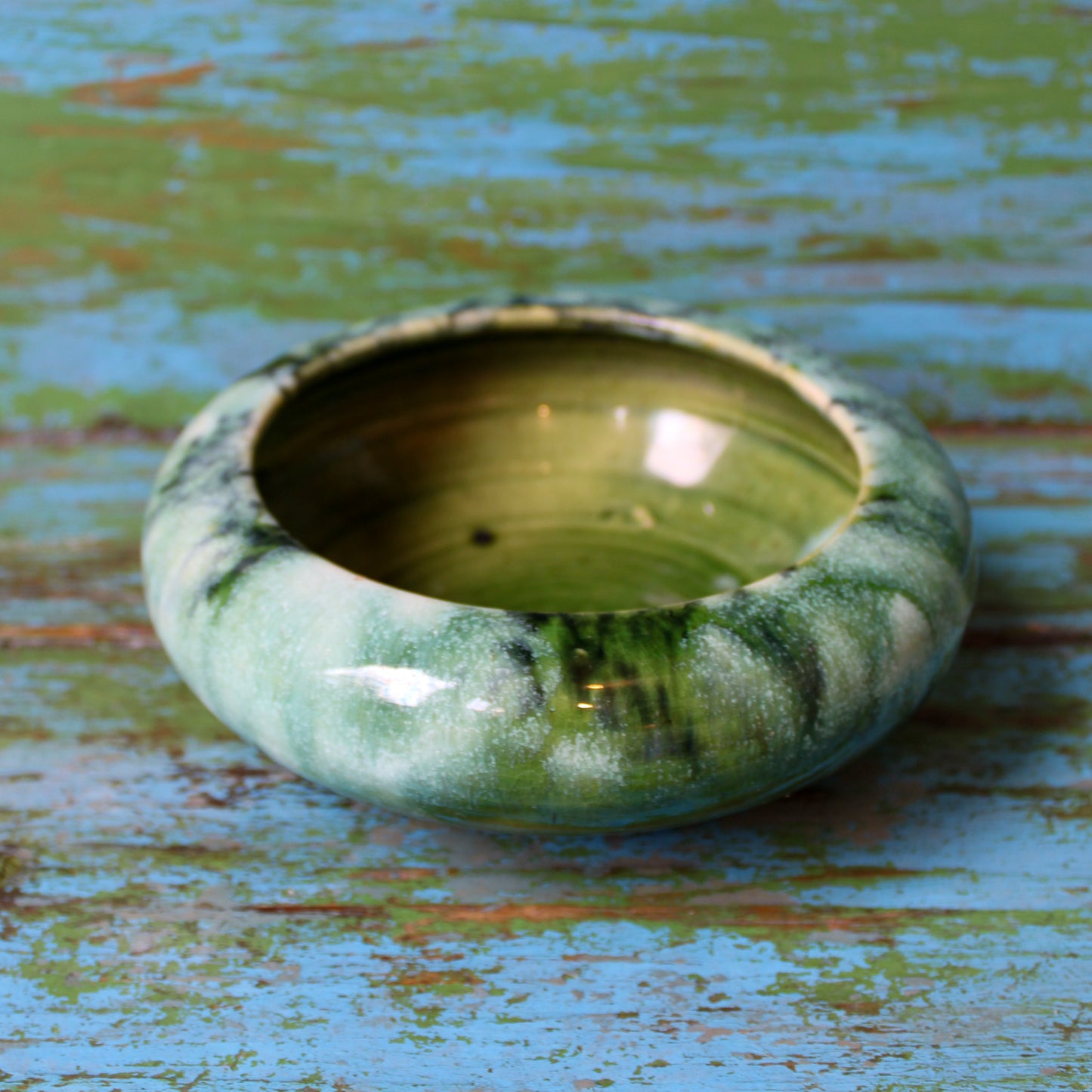 McCoy Drip Glaze Green Bowl
