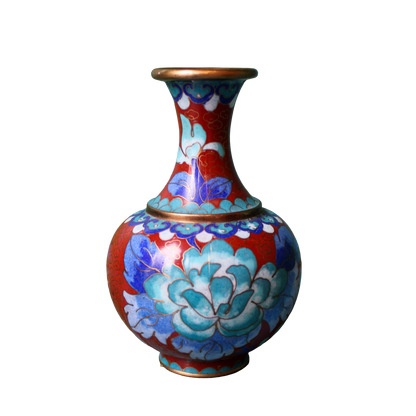 Brown and Blue Cloisonne Vase