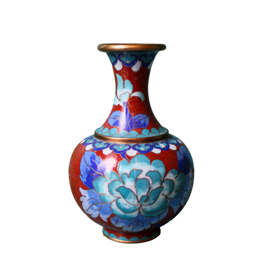 Brown and Blue Cloisonne Vase