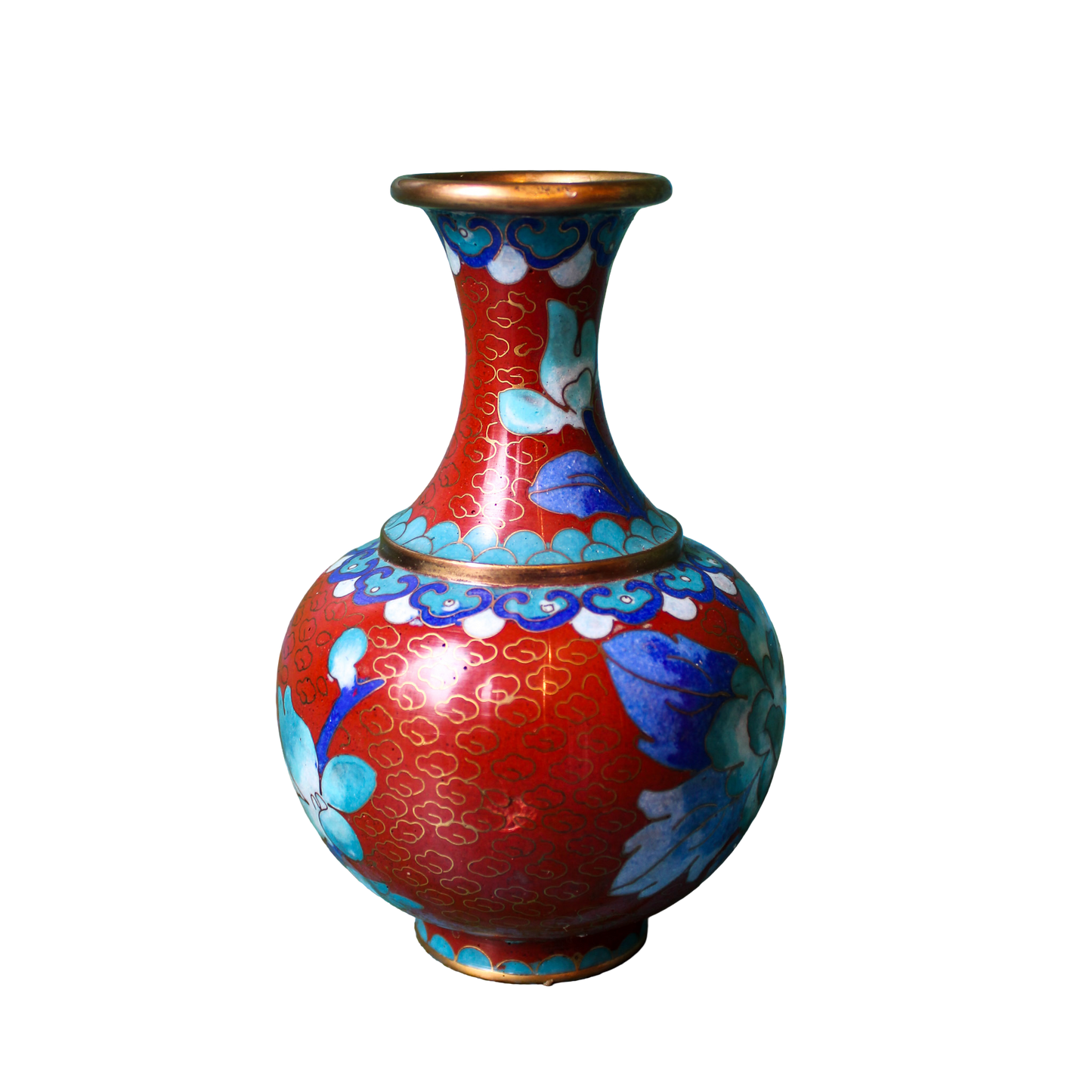 Brown and Blue Cloisonne Vase