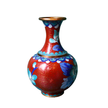 Brown and Blue Cloisonne Vase